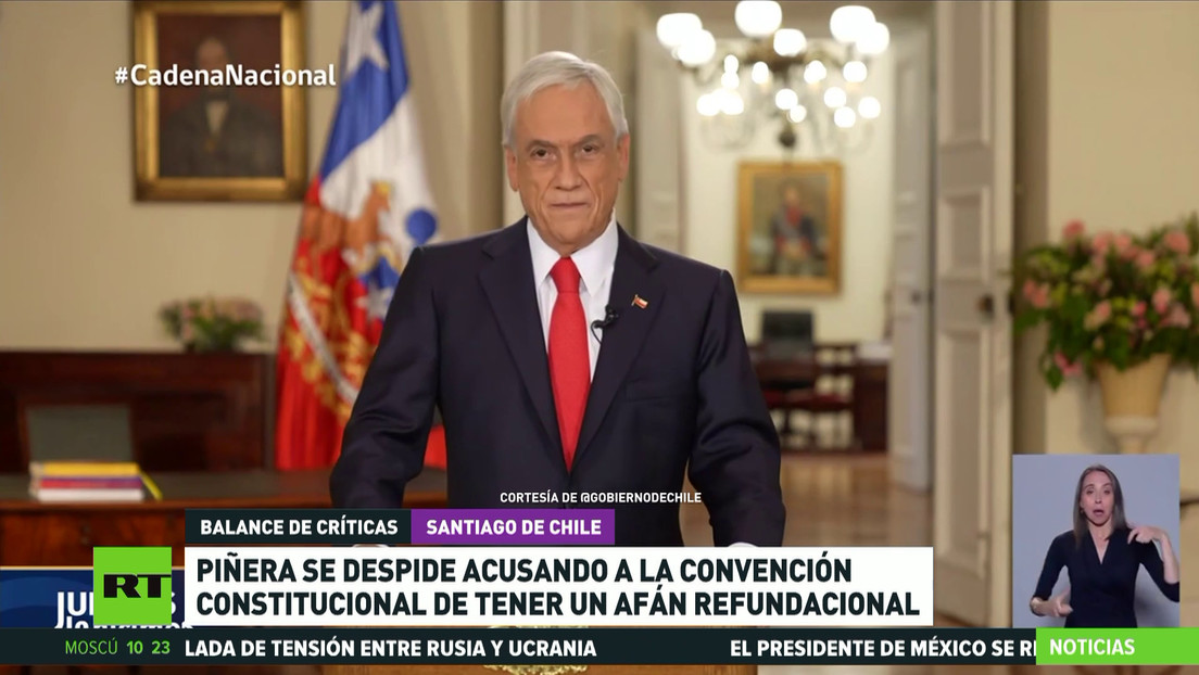 Sebastián Piñera se dirige por última vez a la nación antes de abandonar el Palacio de la Moneda