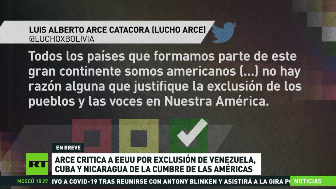 Arce critica a EE.UU. por exclusión de Cuba, Nicaragua y Venezuela de la Cumbre de las Américas
