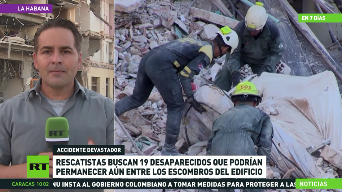 Rescatistas buscan a 19 desaparecidos que podrían permanecer aún entre los escombros del Hotel Saratoga de La Habana