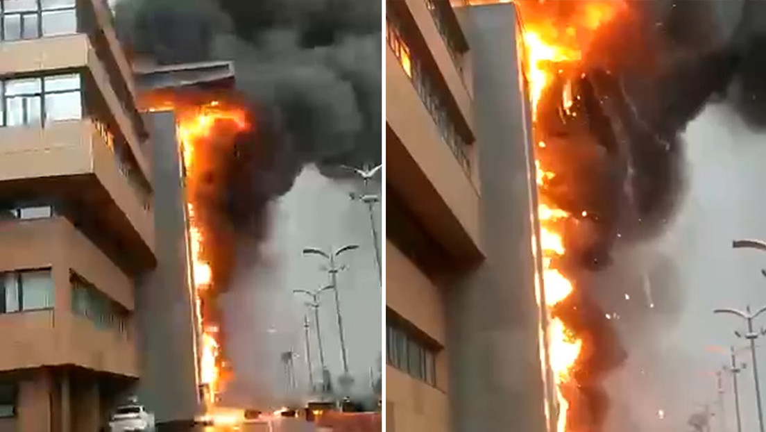 Se declara un fuerte incendio en un centro de negocios en el oeste de Moscú (VIDEO)