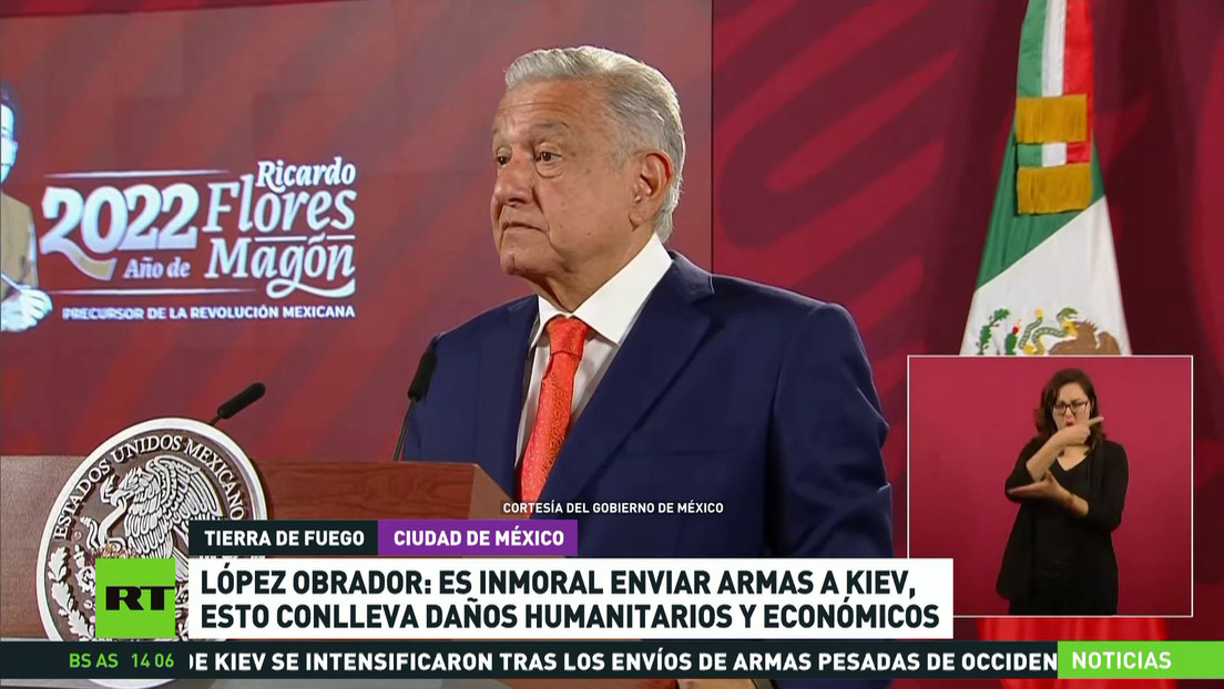 López Obrador: Es inmoral enviar armas a Kiev, esto conlleva daños humanitarios y económicos