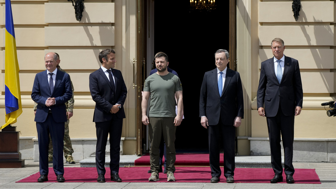 Los líderes de Francia, Alemania, Italia y Rumanía apoyan dar a Ucrania el "estatus de candidato inmediato a la adhesión" a la UE