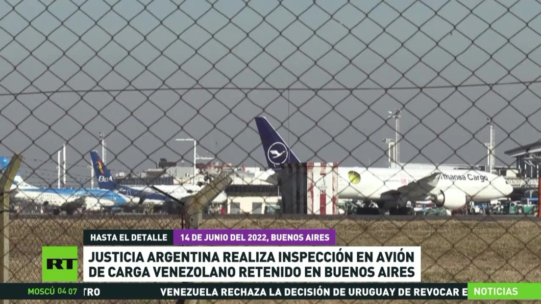 Justicia argentina realiza inspección en avión de carga venezolano retenido en Buenos Aires