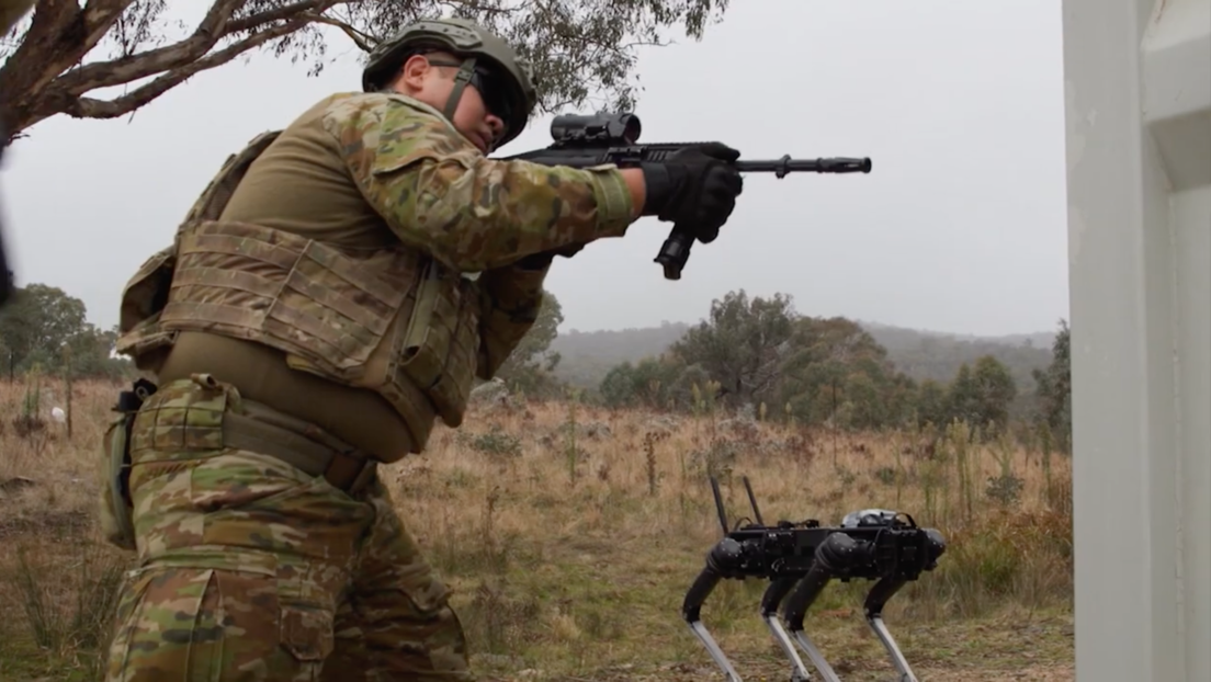VIDEO: Soldados australianos prueban un perro robot 'fantasma' cuyos movimientos pueden controlar con ondas cerebrales