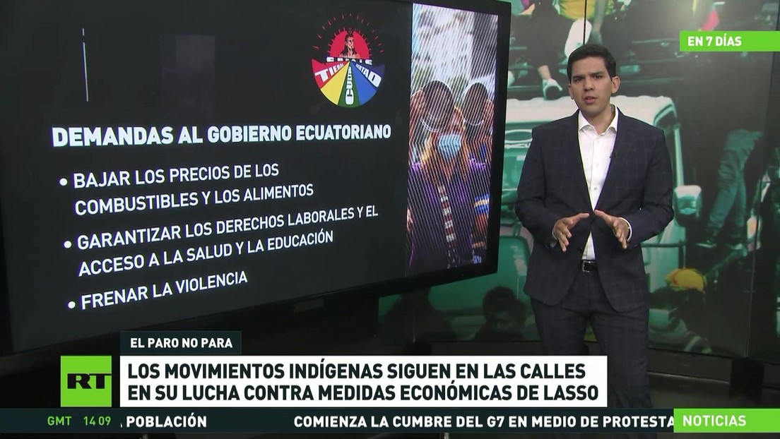 Los movimientos indígenas de Ecuador continúan a pie de calle su lucha contra las medidas económicas de Lasso