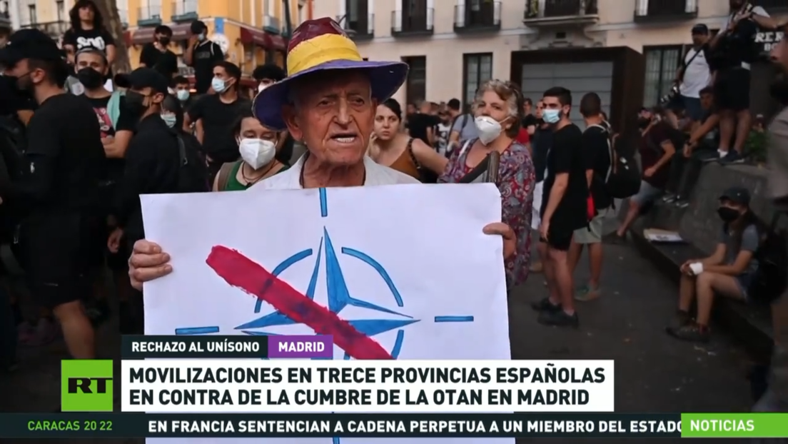 Movilizaciones en 13 provincias españolas en contra de la cumbre de la OTAN en Madrid