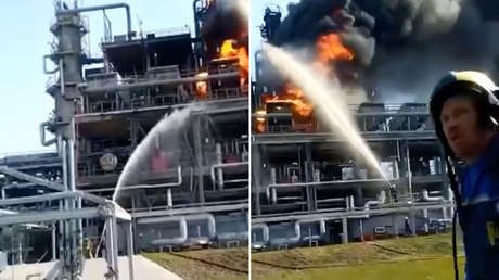 VIDEOS: Un ataque con dos drones desata un incendio en la refinería de petróleo más grande del sur de Rusia