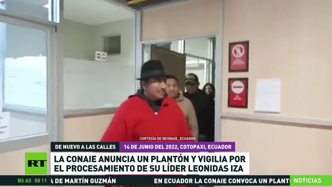 Ecuador: La Conaie anuncia un plantón y vigilia por el procesamiento de su líder Leonidas Iza
