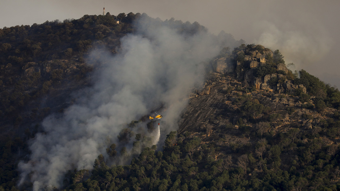 Un tren queda detenido en España en medio de las llamas y cortinas de humo por los incendios forestales (VIDEO)
