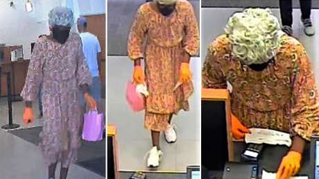 Un hombre en EE.UU. se disfraza de anciana, roba un banco y se da a la fuga