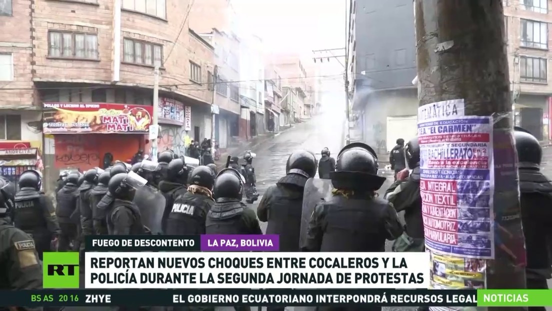 Reportan nuevos choques entre cocaleros y policías durante la segunda jornada de protestas en Bolivia