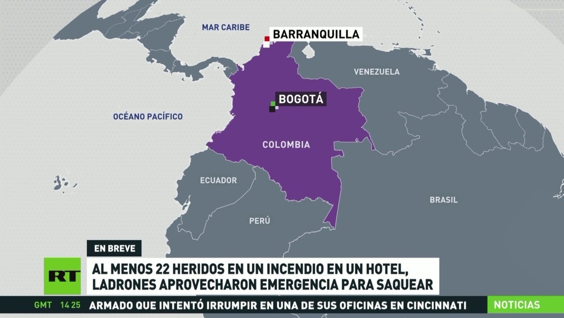 Un incendio en un hotel en Colombia deja 22 heridos y ladrones aprovechan la emergencia para saquear