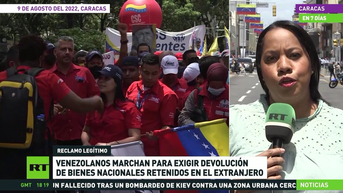 Protestas en Caracas para exigir la devolución de bienes venezolanos retenidos en el extranjero