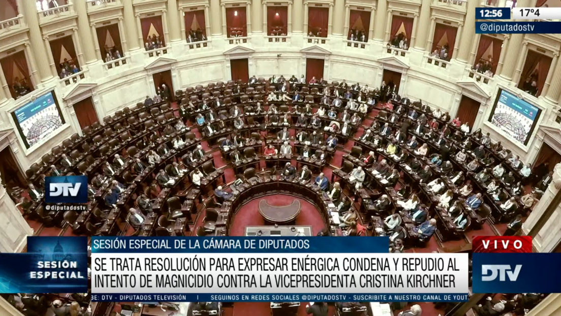 La Cámara de Diputados argentina repudia el intento de magnicidio contra Cristina Fernández