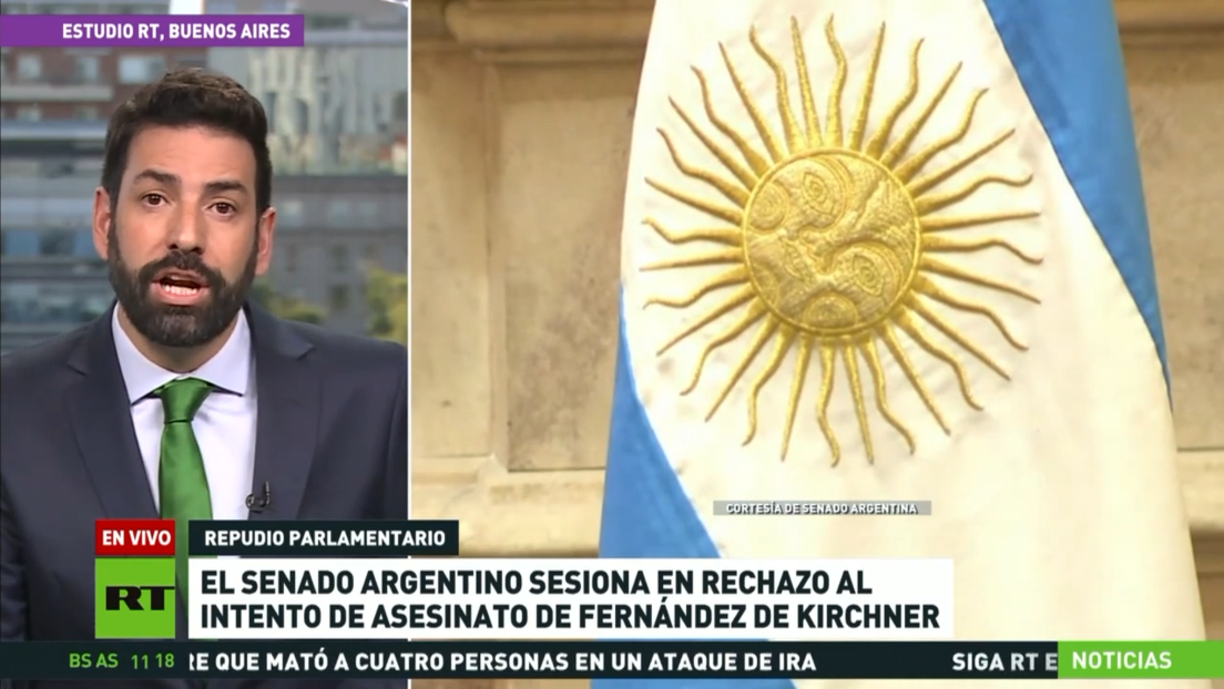 El Senado argentino sesiona en rechazo al intento de asesinato de Fernández de Kirchner