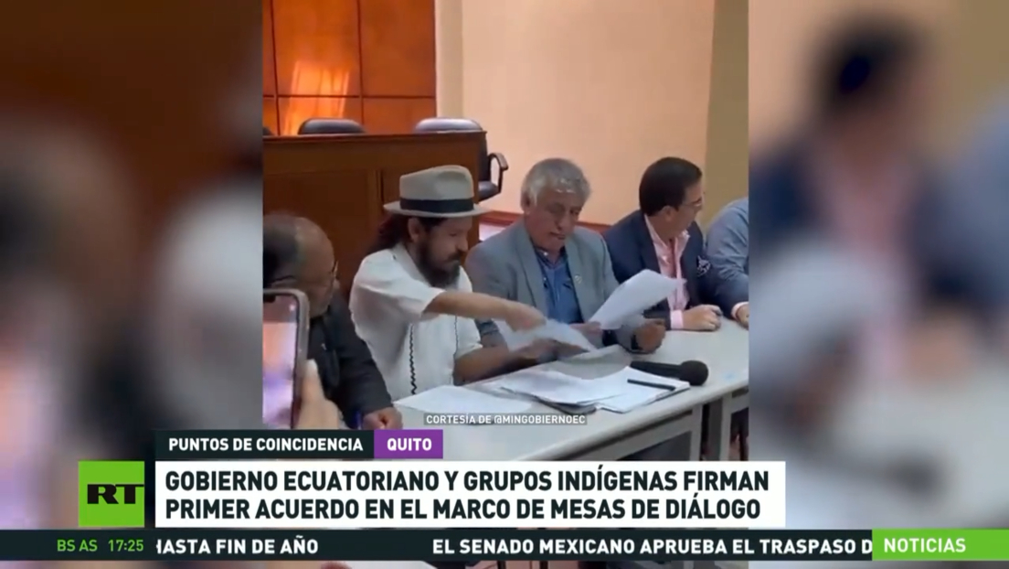 El Gobierno de Ecuador y grupos indígenas firman un primer acuerdo en el marco de las mesas de diálogo