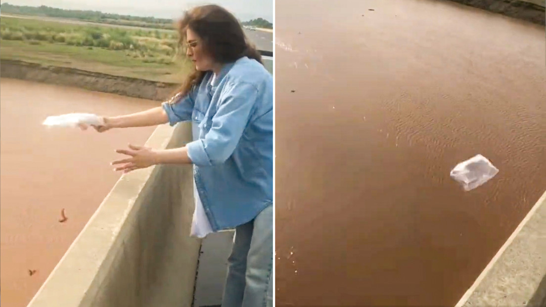 Una actriz pakistaní desata indignación tras arrojar desechos plásticos a un río (VIDEO)