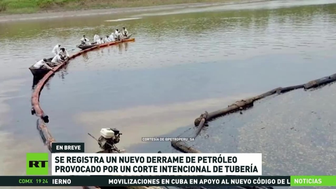 Se registra un nuevo derrame de petróleo en Perú provocado por el corte intencional de una tubería
