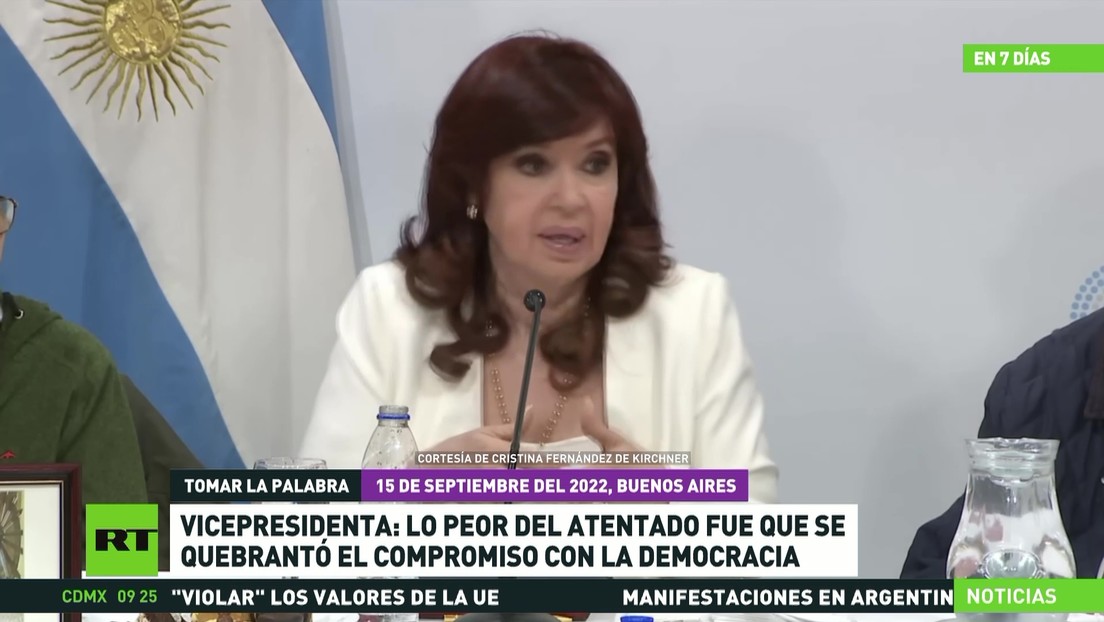 Cristina Fernandez de Kirchner habla por primera vez en público desde el intento de homicidio