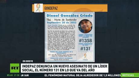 Indepaz Denuncia Otro Asesinato De Un Líder Social En Colombia, El ...