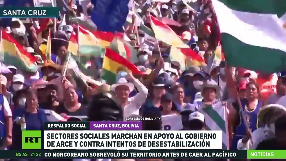 Sectores sociales marchan en Bolivia para apoyar el Gobierno de Arce y denunciar intentos de desestabilización