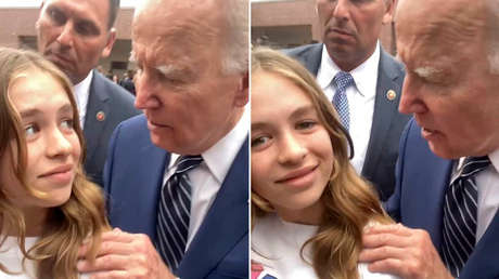 VIDEO: Biden apoya las manos en los hombros de una adolescente y le dice: Nada de chicos serios hasta los 30