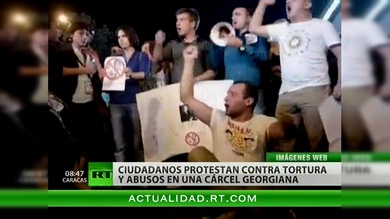 Multitudinarias protestas en Georgia por un video de torturas a presos