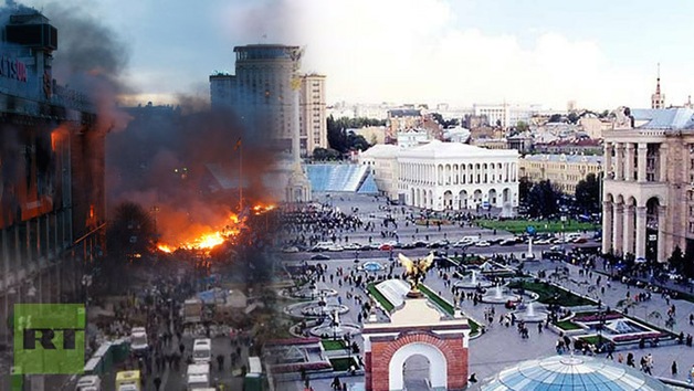 La plaza Maidán: imágenes irreales del 'antes' y el 'después' de las protestas - RT