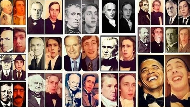 Estudiante publica una serie de 'selfies' copiando fotos de presidentes de EE.UU.