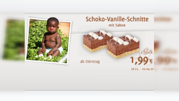 Una publicidad de pasteles de chocolate con imágenes de bebé negro provoca polémica