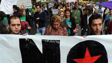 La voz de la indignación española vuelve a retumbar ante el Congreso