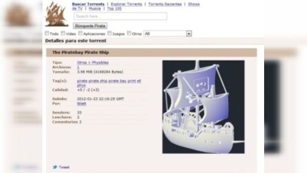 The Pirate Bay propone descargar objetos físicos