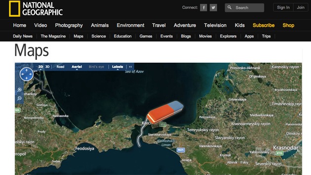 National Geographic "muestra el mundo como es" y modifica sus mapas por Crimea