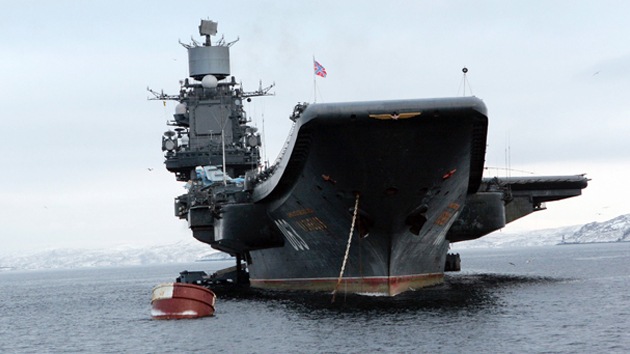 El poderoso portaaviones de la Armada Rusa se dirige al este del Mediterráneo