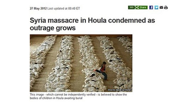 Foto de Irak para ilustrar una masacre en Siria: ¿error o propaganda?