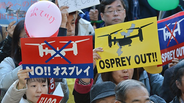Protestas en Japón contra la presencia militar de EE.UU.