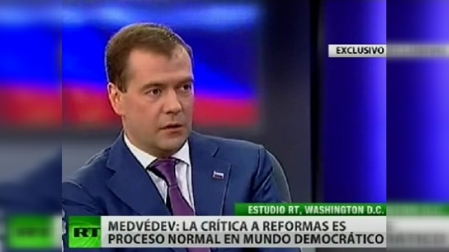 Dmitri Medvédev concede una entrevista en exclusiva a RT en Washington