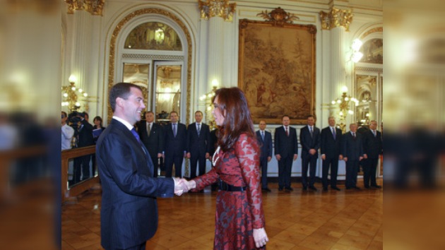 La rueda de prensa de Dmitri Medvédev y Cristina Fernández