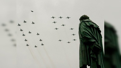 La galería de la maquinaria participante en el desfile militar