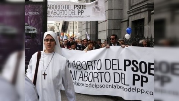 Grupos católicos se manifiestan en España en contra del aborto