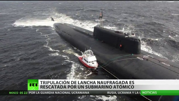 Un submarino atómico ruso participa en la operación de rescate de una lancha