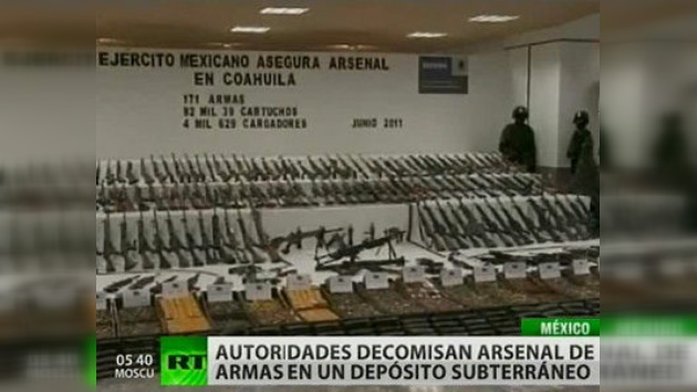 Descubren en Coahuila, México, un inmenso depósito subterráneo de armas