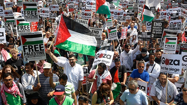 Manifestantes: "Lo que está pasando en Gaza es una guerra genocida"