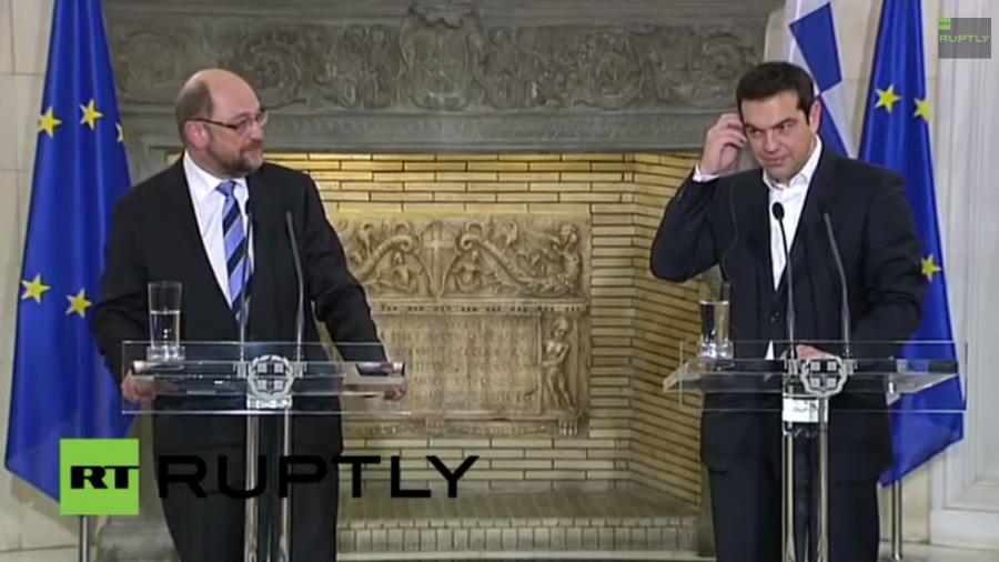 EU-Parlamentspräsident Schulz zu Unterredung mit griechischem Ministerpräsidenten Tsipras