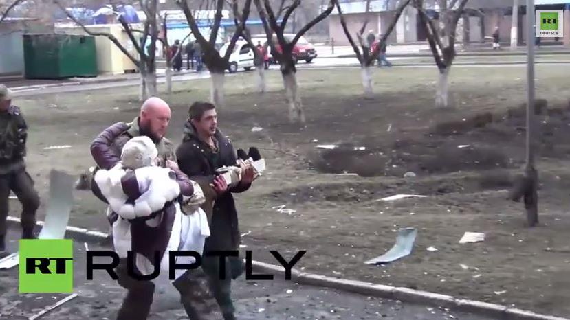 Dramatische Bilder vom heutigen Beschuss eines Krankenhauses in Donezk