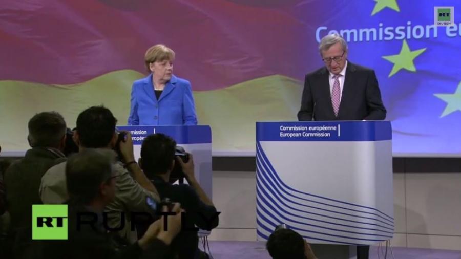 EU Kommissionstreffen: Merkel und Juncker geben Pressekonferenz