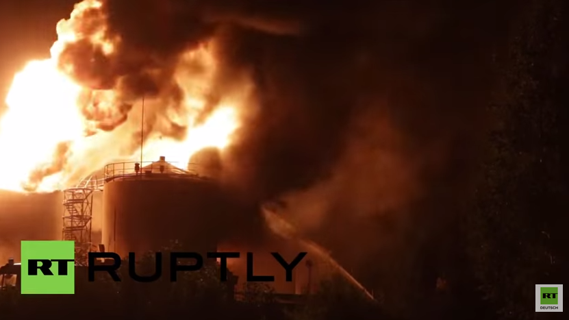 Ukraine: Explosionen und anschließender Großbrand in Treibstofflager – Mehrere Menschen sterben