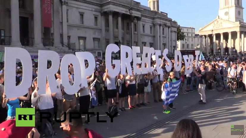Demonstration in Solidarität mit Griechenland und gegen die Sparpolitik in London