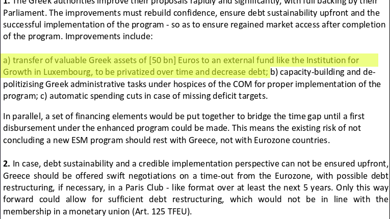 Grexit-Papier belegt: Schäuble wollte für Griechenland-Plünderung eine "externe" Fonds-Gesellschaft einsetzen, der er selbst vorsteht