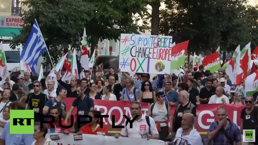 Paris: Tausende protestieren für Syriza, Griechenland und gegen die Sparpolitik